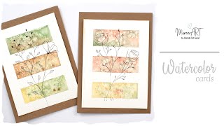 DIY Watercolor simple cards for any ocassion - easy for beginners