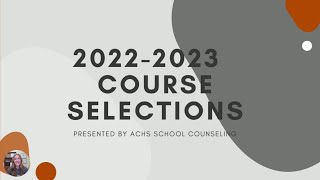 2022 2023 Course Selection Lesson