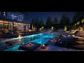 A Private Luxury Pool 24/7 With Relaxing Water Feature | 4K