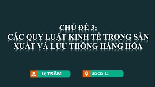 CHỦ ĐỀ 3   PHẦN 1  QUY LUẬT GIÁ TRỊ