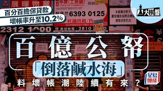 大棋盤︱「百分百擔保」壞帳升至10.2% 百億公帑凍過水 料壞帳潮陸續有來？｜星島頭條新聞｜百分百擔保特惠貸款｜中小企｜壞帳｜走數｜借錢｜營商環境