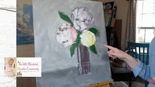Palette Knife Painting Time Lapse, Painting Hydrangeas