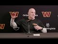 hc dan quinn speaks to the media before practice washington commanders