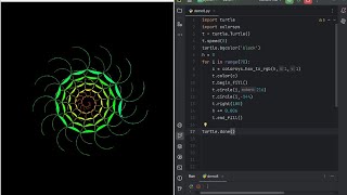 RAINBOW RADIANCE! A Vibrant and Mesmerizing Circle Pattern with Python Turtle