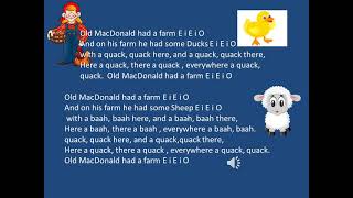 old macdonald EIEI oops! words and music by Jacobson and Higgins