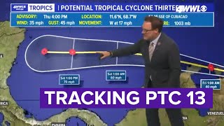 Eye on Tropics: PTC 13 in Caribbean