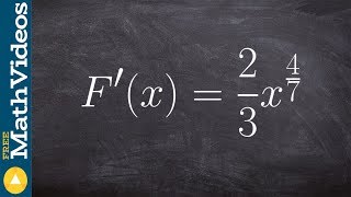 How to find the antiderivative with fractions