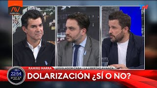 Juan Manuel Urtubey, Ramiro Marra y Martín Tetaz en el debate de \