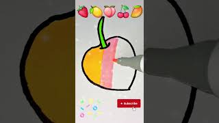 #peach 🍑🥭🍒 #art #ytshorts #drawing #creativeart #satisfying #shorts