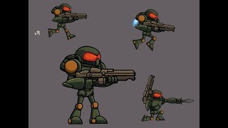 Animated character: Spacemarine (Krita + Spriter Pro)