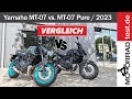 Vergleich Yamaha MT-07 / MT-07 Pure | Test und Vergleich der beiden aktuellen Yamaha MT-07/Pure 2023