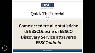 Accedere alle statistiche EBSCO attraverso EBSCOadmin