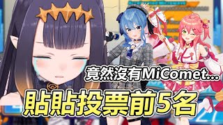 Ina:MiComet竟然不在貼貼排行榜上QAQ【Takanashi Kiara】