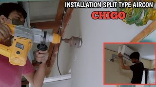 back to back Aircon installation Chigo split type Non inverter