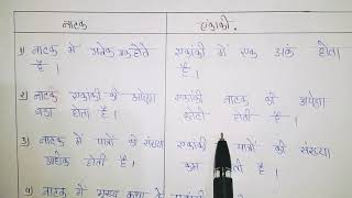 नाटक और एकांकी में अंतर|| एकांकी और नाटक में अंतर|| बोर्ड कक्षा हिंदी  12वीं 10वीं व्याकरण