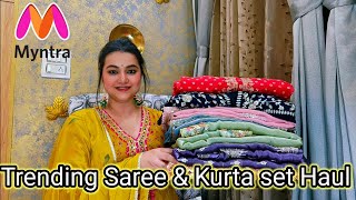 Myntra must have Saree \u0026 kurta set haul || Wedding wear haul