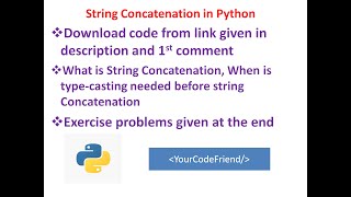 Python3 Tutorial for Beginners | String Concatenation in Python