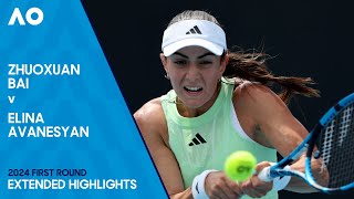 Zhuoxuan Bai v Elina Avanesyan Extended Highlights | Australian Open 2024 First Round