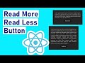 Build a Read more/Read Less Button using React JS - React Project for Beginners.