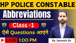 HP Police Constable 2024 | Abbreviations (Class -1) | Practice Questions