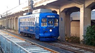 【長崎電軌】大橋ー平和公園の軌道改良・みなと電車の通過(2018年9月)