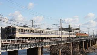 115系 (ｶﾌｪｵﾚ色 湘南色)/ 山陽本線 岡山市北区 旭川橋りょう