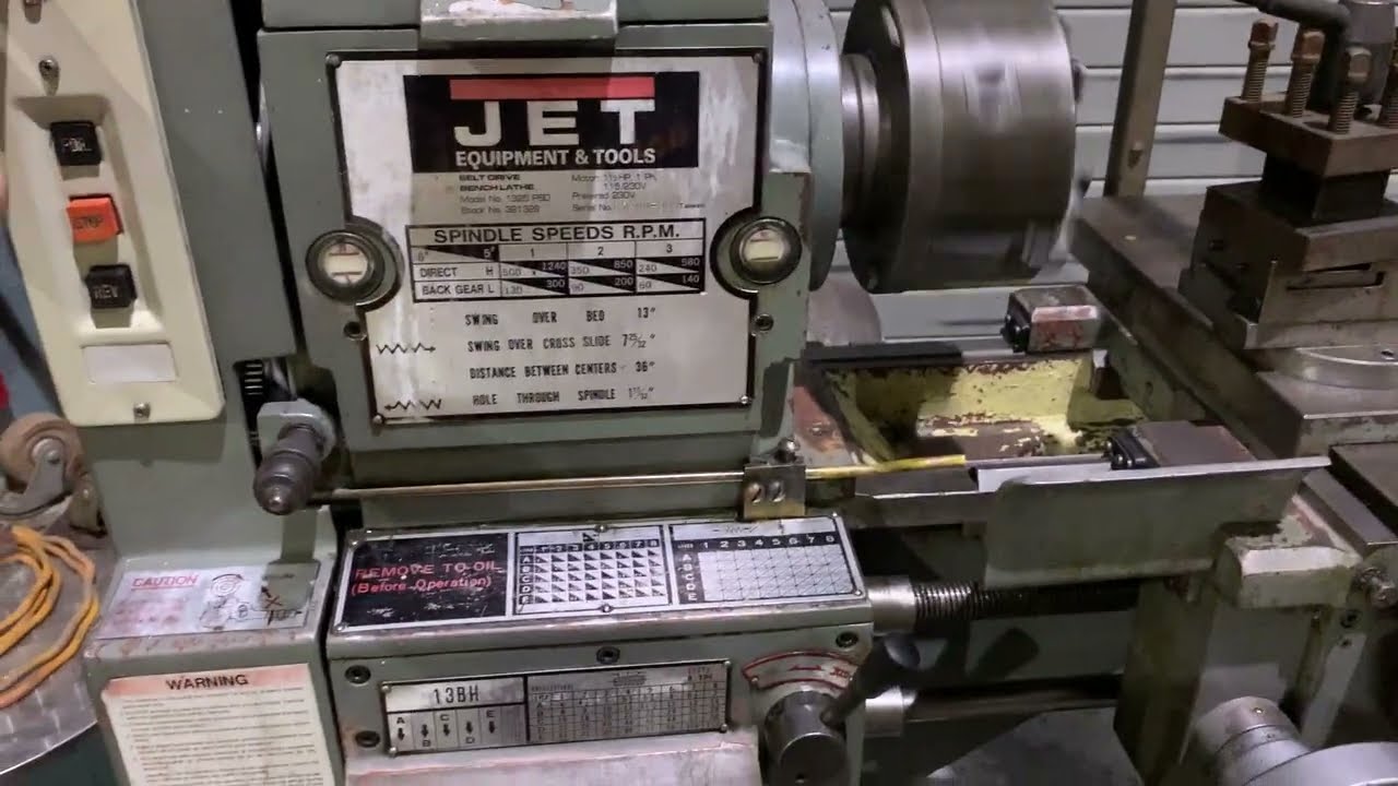 Lot #0172: Jet 1325 PBD Lathe W/ Extra Chucks - YouTube