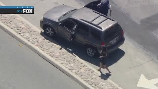 Two suspects flee from vehicle during wild chase in LA