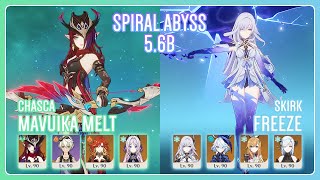 C0 Chasca Mavuika Melt & C0 Skirk Freeze | NEW Spiral Abyss 5.6b | Genshin Impact