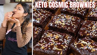 3 Carb Keto Cosmic Brownies! How to Make the Most AMAZING and EASIEST Brownies Ever | Brownie Recipe