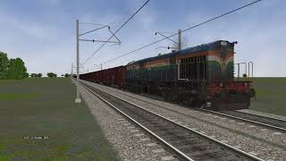 Kalyan WDM3D struggling to pull fully loaded coal BOXN wagons