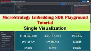 MicroStrategy Embedding SDK Playground Tutorial - Single Visualization