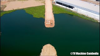 Amazing Techniques Connecting New Road In Water Bulldozer Spreading And Dump Truck Dumping Stone