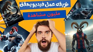 عمل فيديو دمج الحيوانات الترند |بالذكاء الاصطناعي|محتوي يحقق ملايين المشاهدات