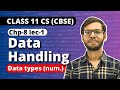 Chapter 8 Data handling | Data types | Class 11 Computer Science | Class 11 Python | in Hindi