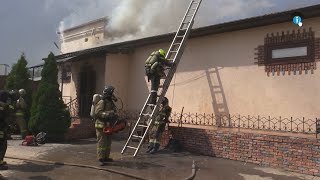 Курские огнеборцы ликвидировали пожар в бане на ул. Литовская