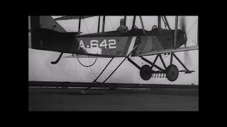 US Navy Aeromarine 39B testing arresting gear on USS Langley (1922)