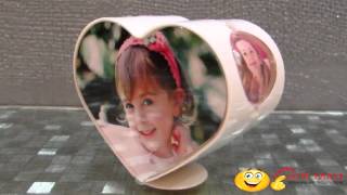 Rotating Heart Photo Frame White