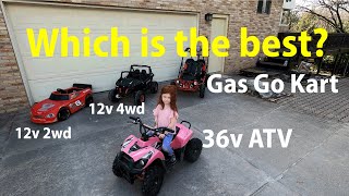 ✅ The Best Power Wheels or Go Kart for Kids - 2 seat 4wd 12v UTV, 36v ATV, Gas Go Kart Comparison