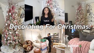 decorating my apartment for christmas 🎄| 2024 ULTIMATE christmas decorate with me *pinkmas edition*