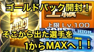 【プロ野球バーサス】ゴールドパック2袋開封とそこから出た選手を1からMAXチャレンジ！！