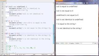 Javascript Tutorial 9 Equal vs Identical, and Comparison Operators