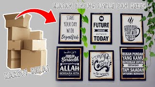 EASSY!!! Cara Membuat Hiasan Dinding Yang Aesthetic Dengan Kardus Bekas || DIY FROM USED CARDBOARD