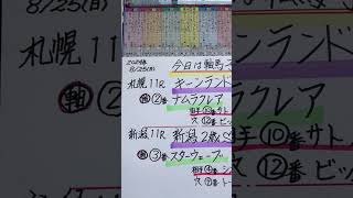 【競馬予想】札幌11R キーンランドカップ🏇新潟11R 新潟2歳🏇軸馬予想です😃❣️