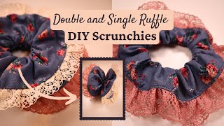 DIY Double and Single Ruffle Scrunchies | Scrap fabric sewing tutorial | Made on Mill