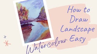 വാട്ടർകളർ / Watercolour Landscape Painting / Easy Drawing Pictures /Watercolour Painting StepbyStep