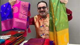 Makarsankranti special Soft Silk sarees, Kasturi paithani live #sari