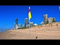 surfers paradise 4k beach walking tour relaxing sounds of the ocean u0026 crashing waves on golden sand