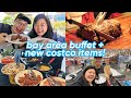 trying new bay area buffet (prime rib, omelet bar, dessert fountain) + new items at costco! 🥩🍳