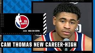 Rookie Cam Thomas reacts to setting new career-high, leading Nets off the bench | NBA on ESPN